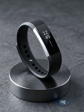 New Fitbit Alta Fitness Tracker Silver Black Classic Band FB406 No Charger